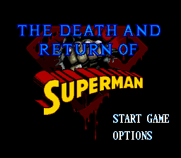 Death and Return of Superman, The (USA) Title Screen